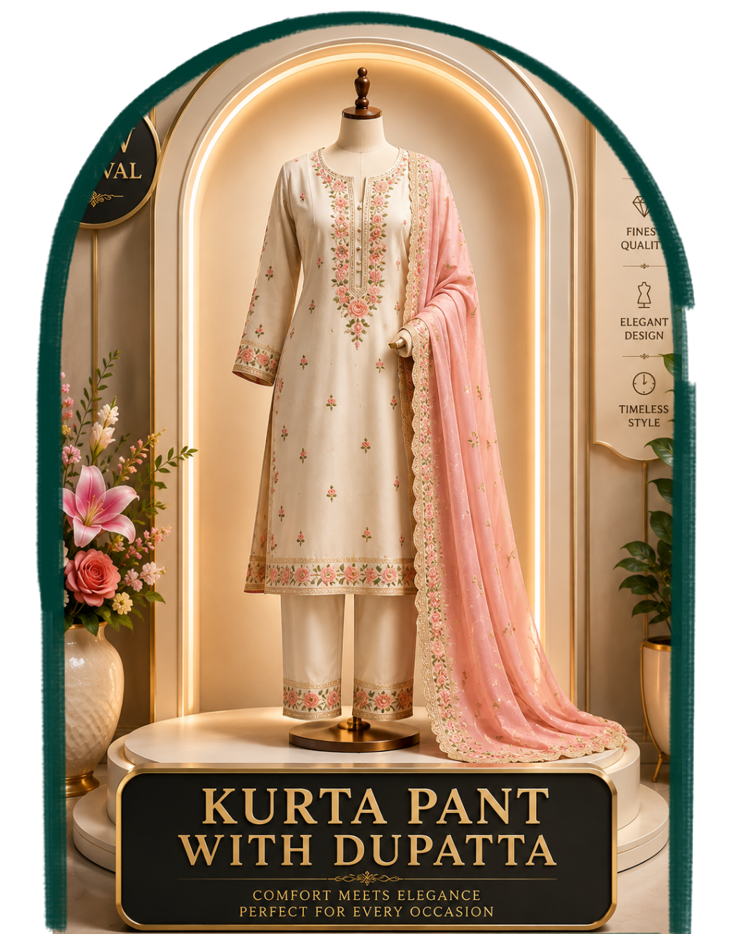 Kurta pant with dupatta
