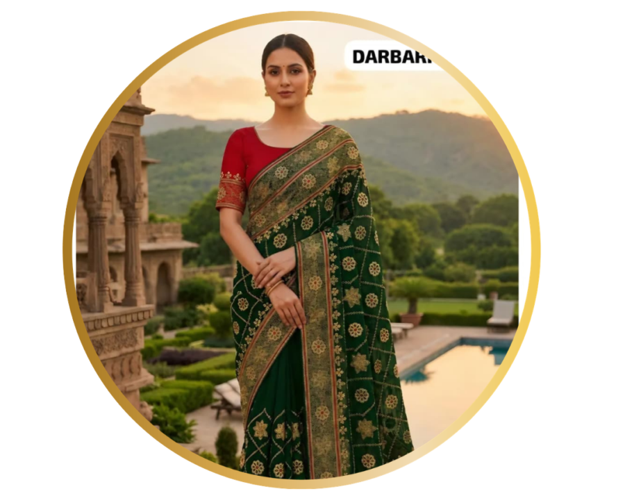Darbari Saree | Panetar Chundadi Gharchola